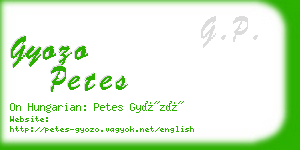 gyozo petes business card